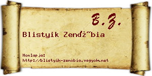 Blistyik Zenóbia névjegykártya